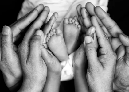 family photography glasgow studio hands feet baby